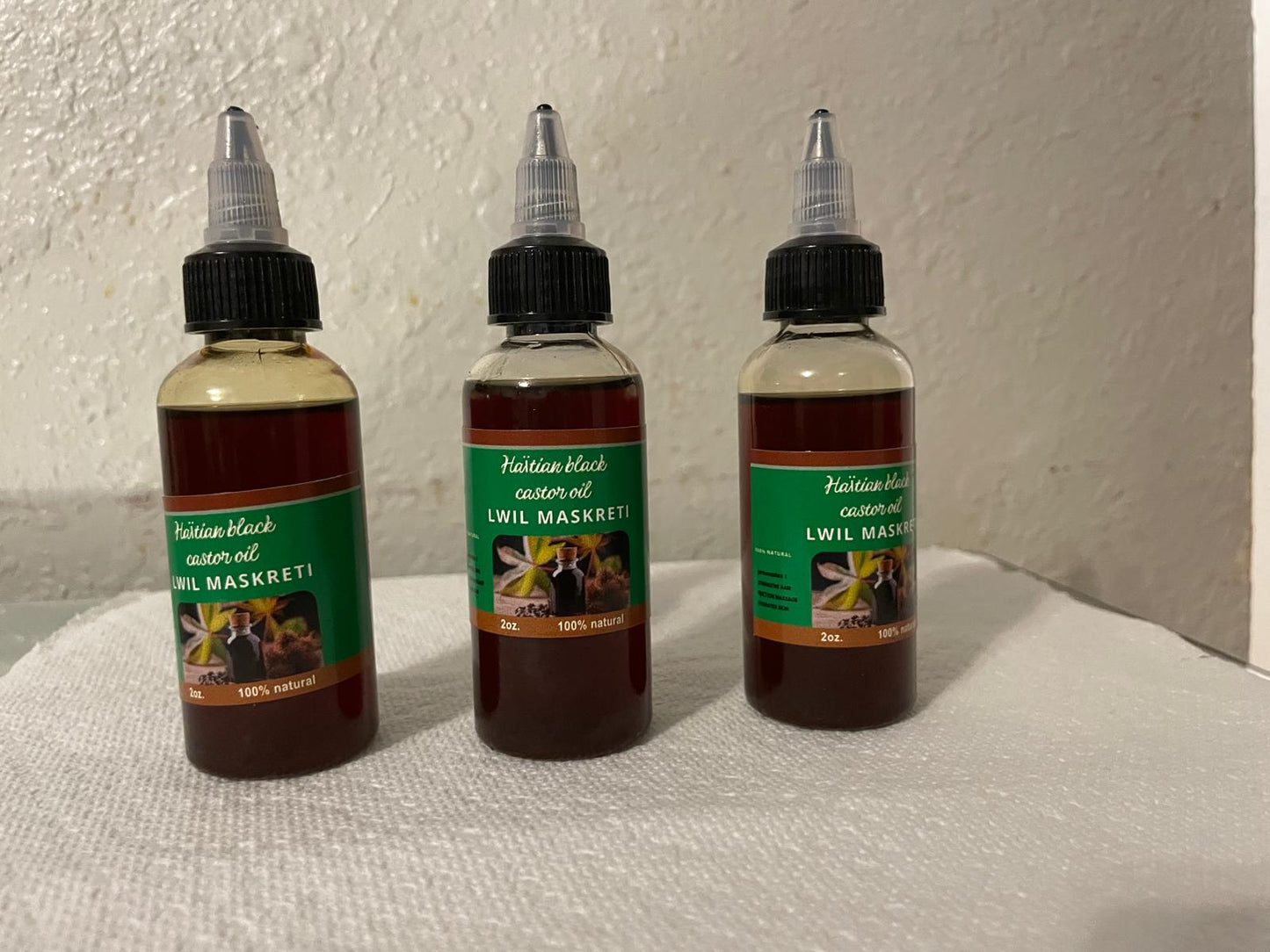 Pure Haitian Lwil Maskreti (Castor Oil) – 2oz | Organic Hair Growth, Skin Care, and Natural Remedy | Handmade Caribbean Oil